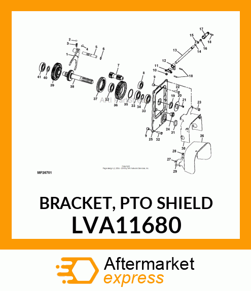 BRACKET, PTO SHIELD LVA11680