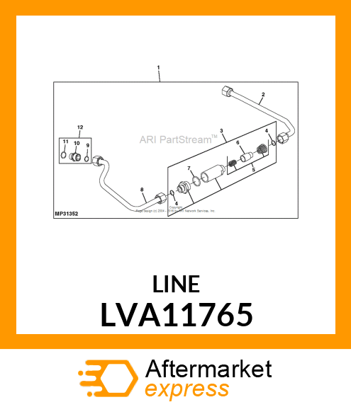 LINE, HYDRAULIC OIL, FILTER RCKSHAF LVA11765