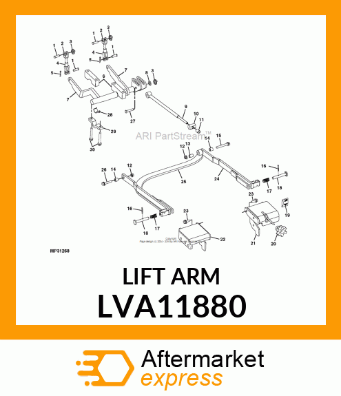 LIFT ARM, LIFT ARM, WELD LIFT FOR M LVA11880