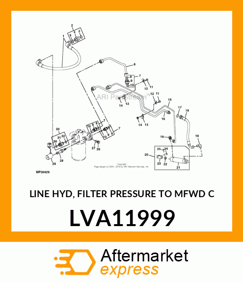 LINE HYD, FILTER PRESSURE TO MFWD C LVA11999