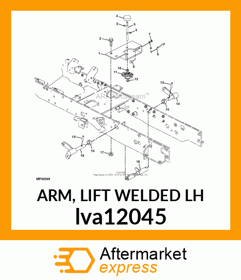 ARM, LIFT WELDED LH lva12045