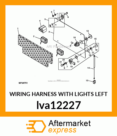 WIRING HARNESS WITH LIGHTS LEFT lva12227