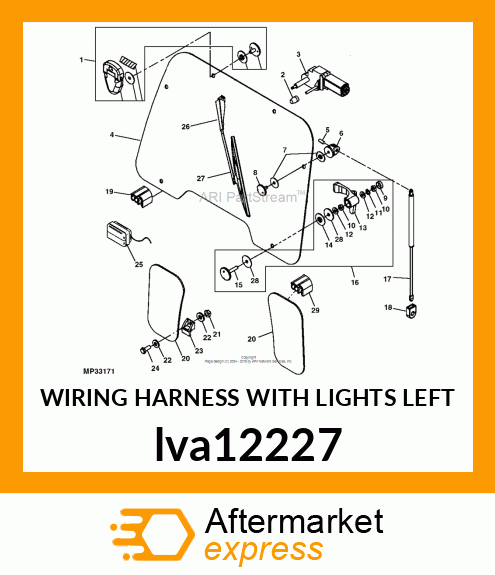 WIRING HARNESS WITH LIGHTS LEFT lva12227