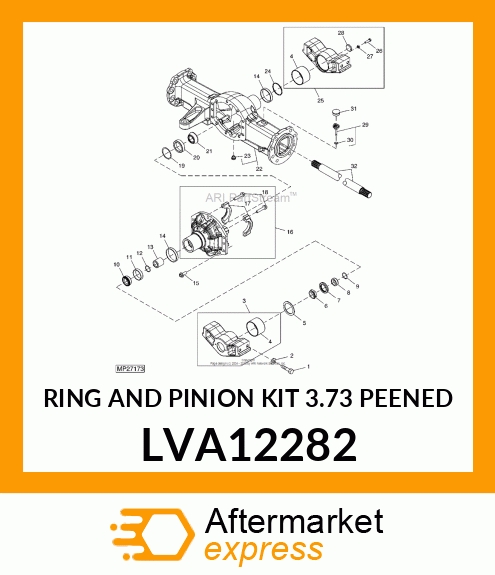 RING AND PINION KIT (3.73 PEENED) LVA12282