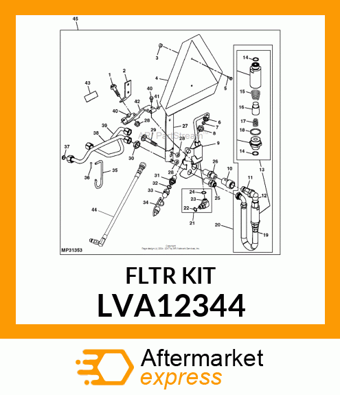 FILTER KIT, KIT, SERVICE, 40 MICRON LVA12344