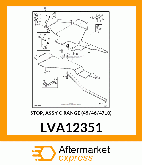 STOP, ASSY C RANGE (45/46/4710) LVA12351