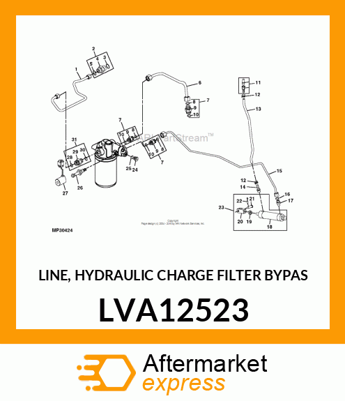 LINE, HYDRAULIC CHARGE FILTER BYPAS LVA12523