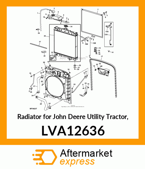 RADIATOR, 449 X 425, 3 ROW LVA12636