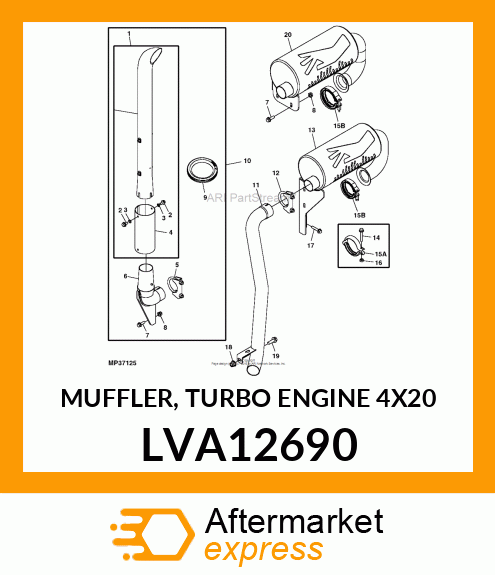 MUFFLER, TURBO ENGINE 4X20 LVA12690