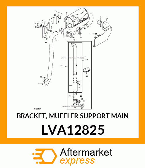 BRACKET, MUFFLER SUPPORT MAIN LVA12825