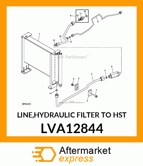 LINE,HYDRAULIC FILTER TO HST LVA12844