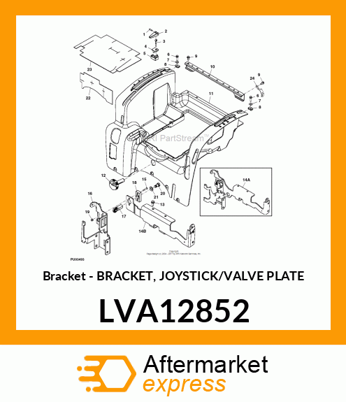 Bracket - BRACKET, JOYSTICK/VALVE PLATE LVA12852