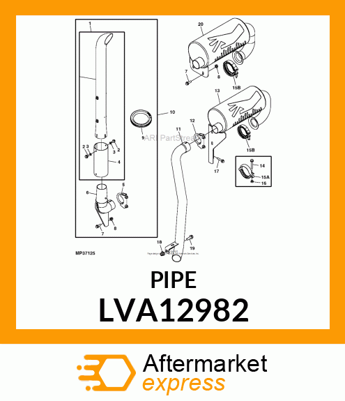 EXHAUST PIPE, EXHAUST PIPE 41 LVA12982