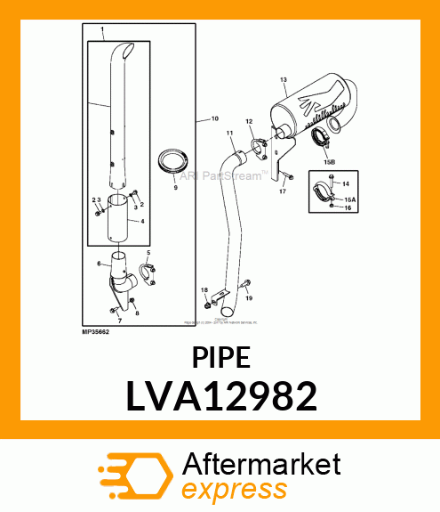 EXHAUST PIPE, EXHAUST PIPE 41 LVA12982