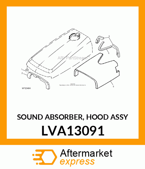 SOUND ABSORBER, HOOD ASSY LVA13091