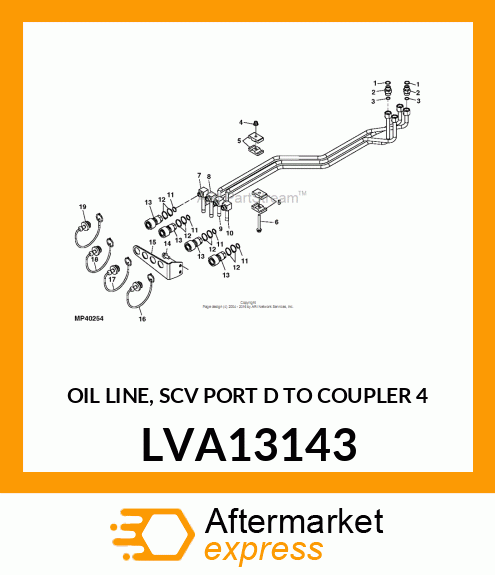 OIL LINE, SCV PORT D TO COUPLER 4 LVA13143