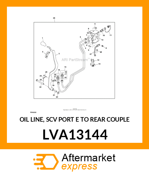 OIL LINE, SCV PORT E TO REAR COUPLE LVA13144