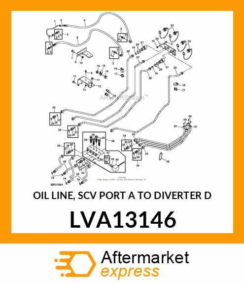 OIL LINE, SCV PORT A TO DIVERTER D LVA13146