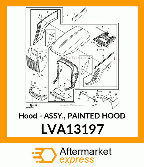Hood - ASSY., PAINTED HOOD LVA13197