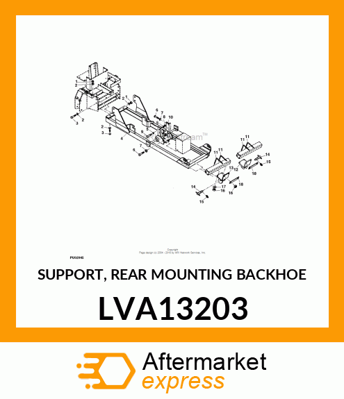SUPPORT, REAR MOUNTING BACKHOE LVA13203