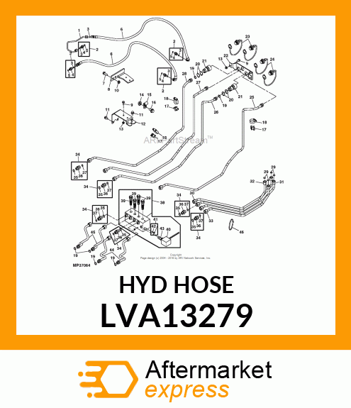 HYDRAULIC HOSE, HOSE, HYDRAULIC DIV LVA13279