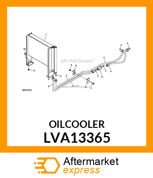 OIL COOLER, 4X20 LVA13365