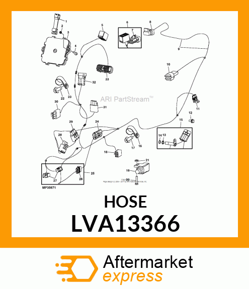 HARNESS, WIRING HST VALVES (3/4X20) LVA13366