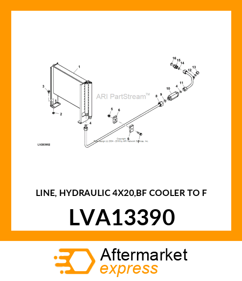LINE, HYDRAULIC 4X20,BF COOLER TO F LVA13390