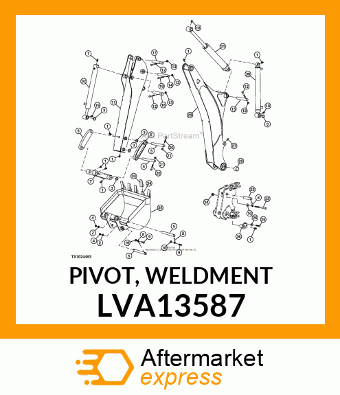 PIVOT, WELDMENT LVA13587