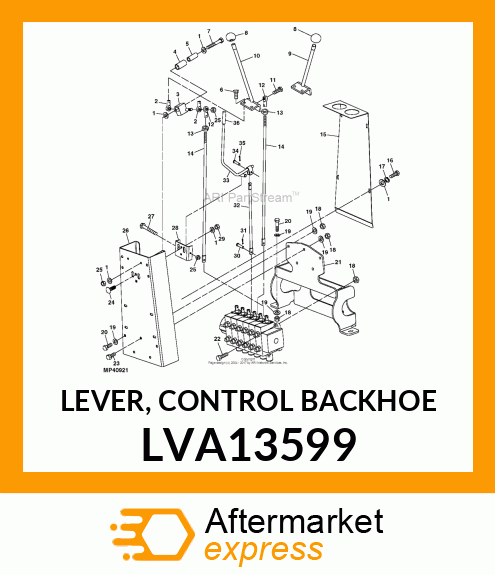 LEVER, CONTROL BACKHOE LVA13599