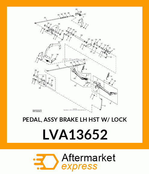 PEDAL, ASSY BRAKE LH HST W/ LOCK LVA13652