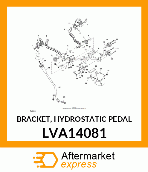 BRACKET, HYDROSTATIC PEDAL LVA14081