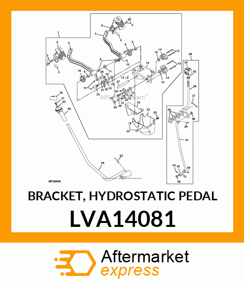 BRACKET, HYDROSTATIC PEDAL LVA14081