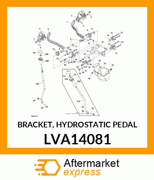 BRACKET, HYDROSTATIC PEDAL LVA14081