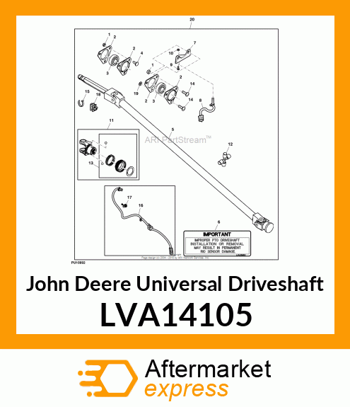 UNIVERSAL DRIVESHAFT, SHAFT, FRONT LVA14105