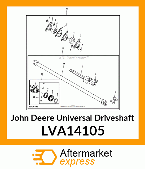 UNIVERSAL DRIVESHAFT, SHAFT, FRONT LVA14105