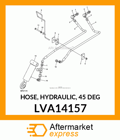 HOSE, HYDRAULIC, 45 DEG LVA14157