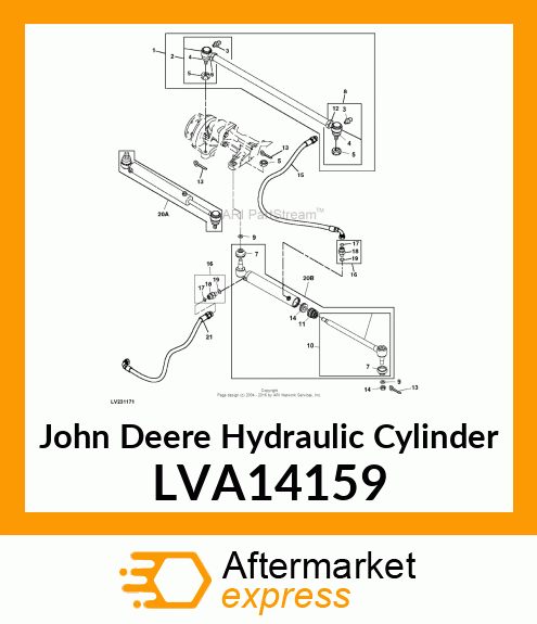 HYDRAULIC CYLINDER, CYLINDER, STEER LVA14159