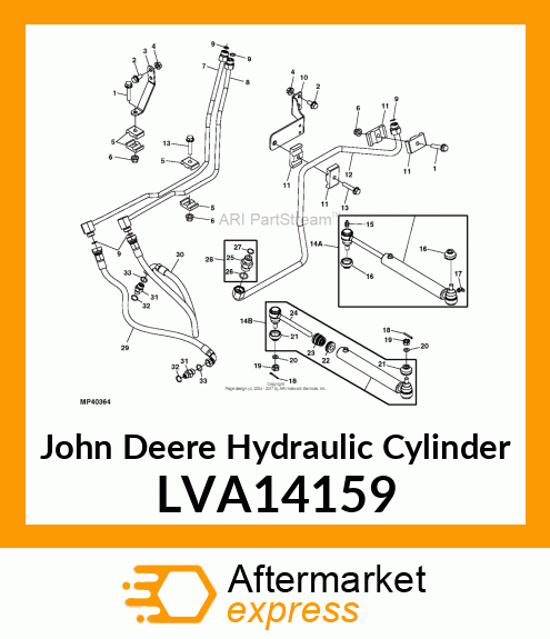 HYDRAULIC CYLINDER, CYLINDER, STEER LVA14159