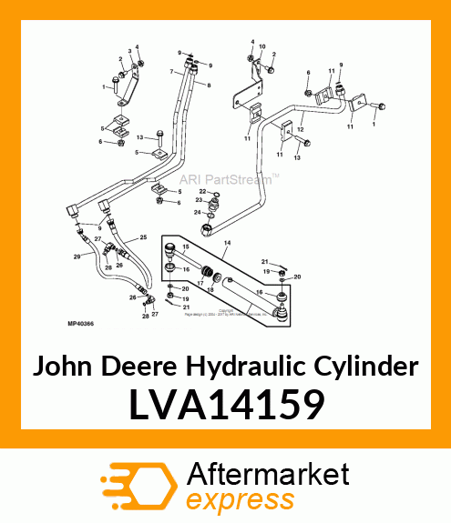 HYDRAULIC CYLINDER, CYLINDER, STEER LVA14159