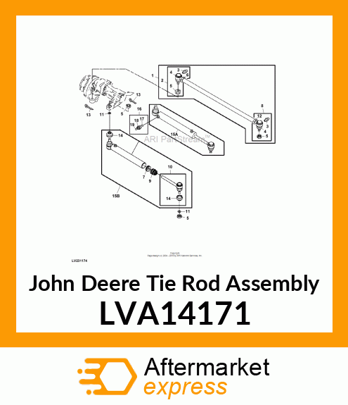 TIE ROD ASSEMBLY, KIT, ROD ASSEMBLY LVA14171