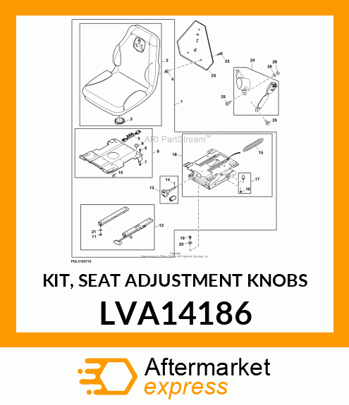 KIT, SEAT ADJUSTMENT KNOBS LVA14186