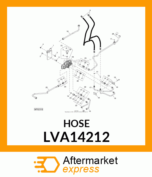 HYDRAULIC HOSE, HOSE HYDRAULIC SAE LVA14212