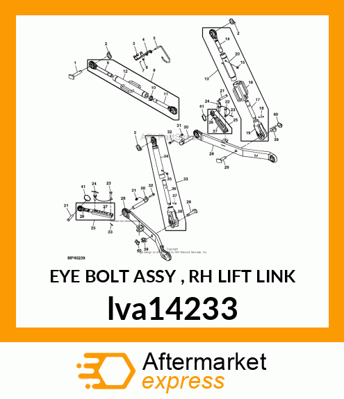 EYE BOLT ASSY , RH LIFT LINK lva14233