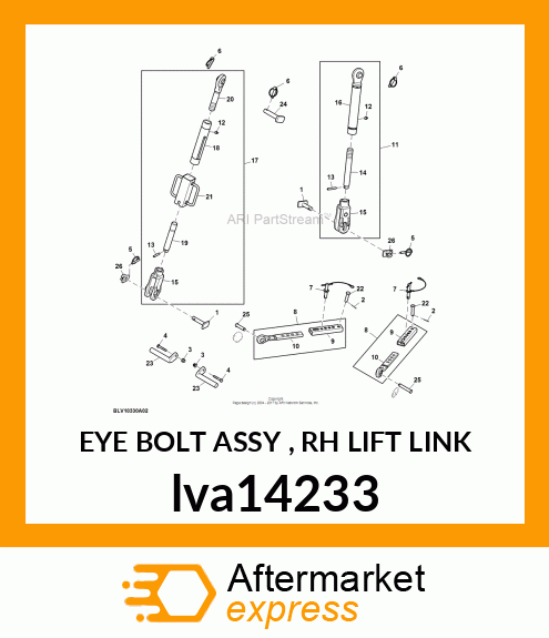 EYE BOLT ASSY , RH LIFT LINK lva14233