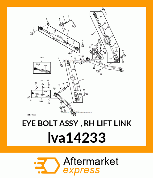 EYE BOLT ASSY , RH LIFT LINK lva14233