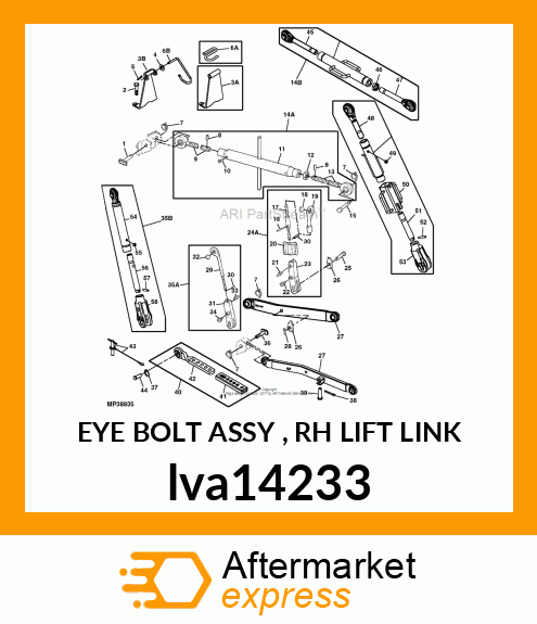 EYE BOLT ASSY , RH LIFT LINK lva14233