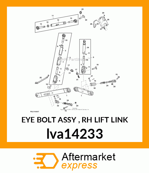 EYE BOLT ASSY , RH LIFT LINK lva14233