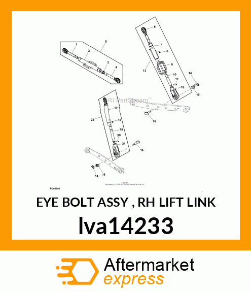 EYE BOLT ASSY , RH LIFT LINK lva14233