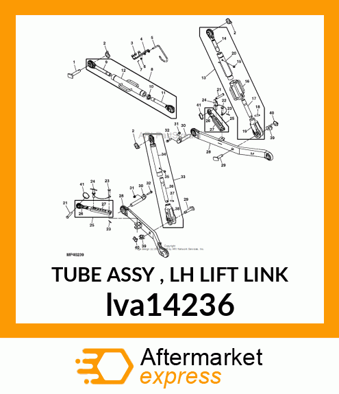 TUBE ASSY , LH LIFT LINK lva14236